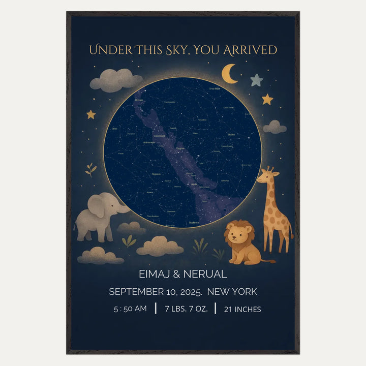 ✨ “Our Little Star Arrived” – A custom birth star map