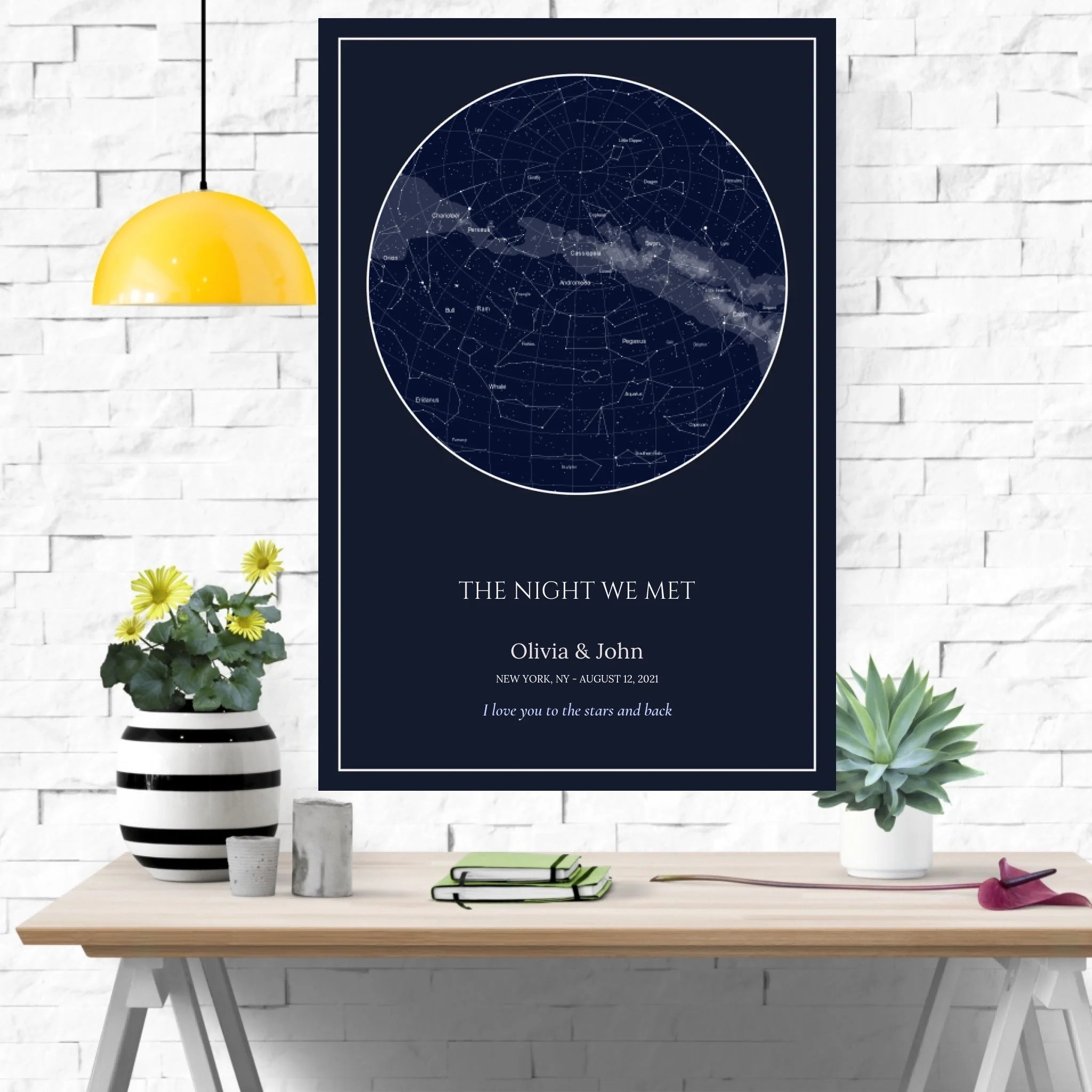 White Brick Wall Mockup Frame Quote Instagram Post