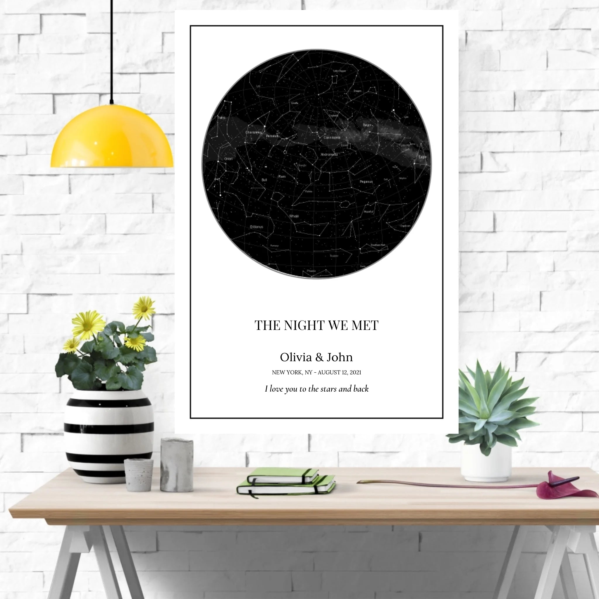 White Brick Wall Mockup Frame Quote Instagram Post