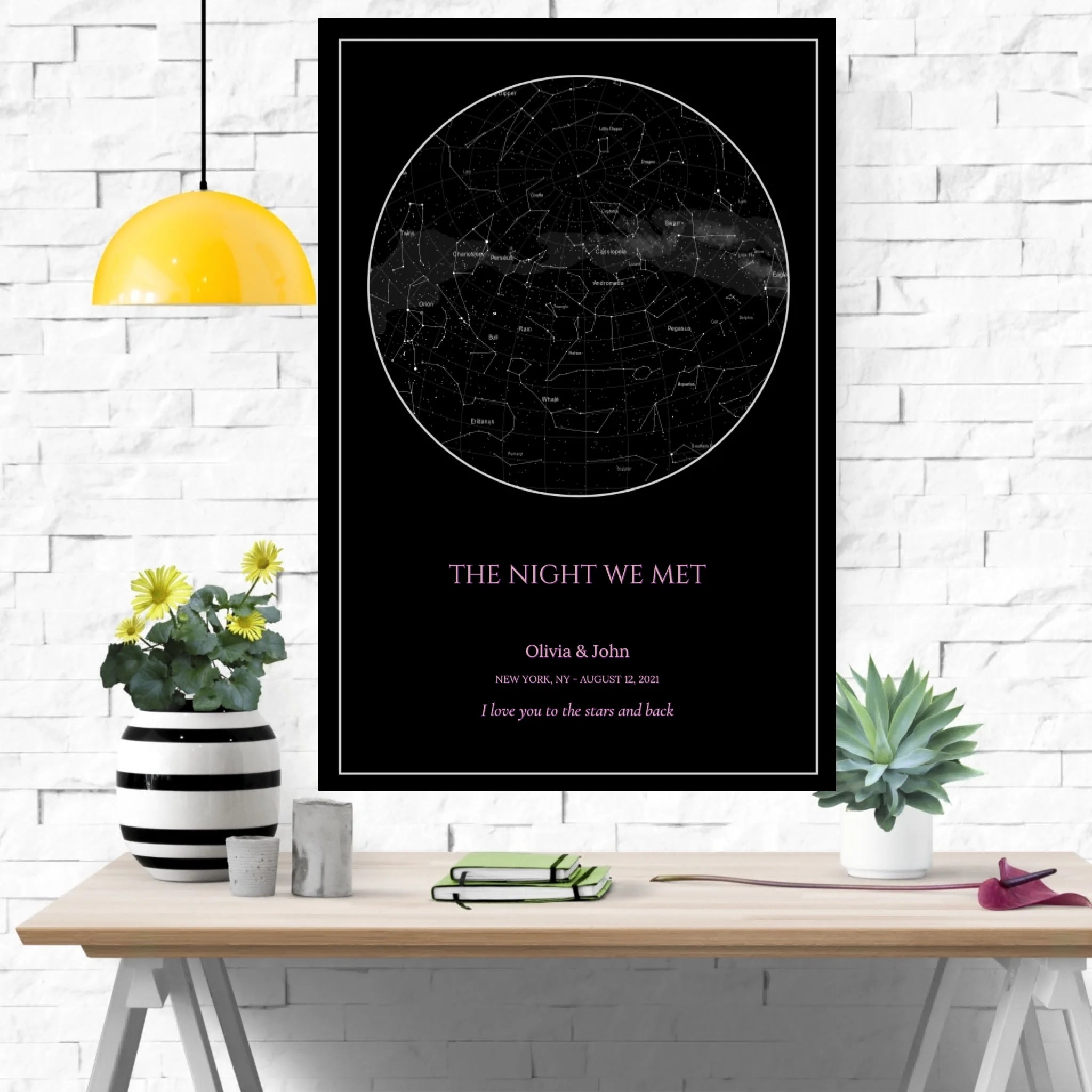 White Brick Wall Mockup Frame Quote Instagram Post