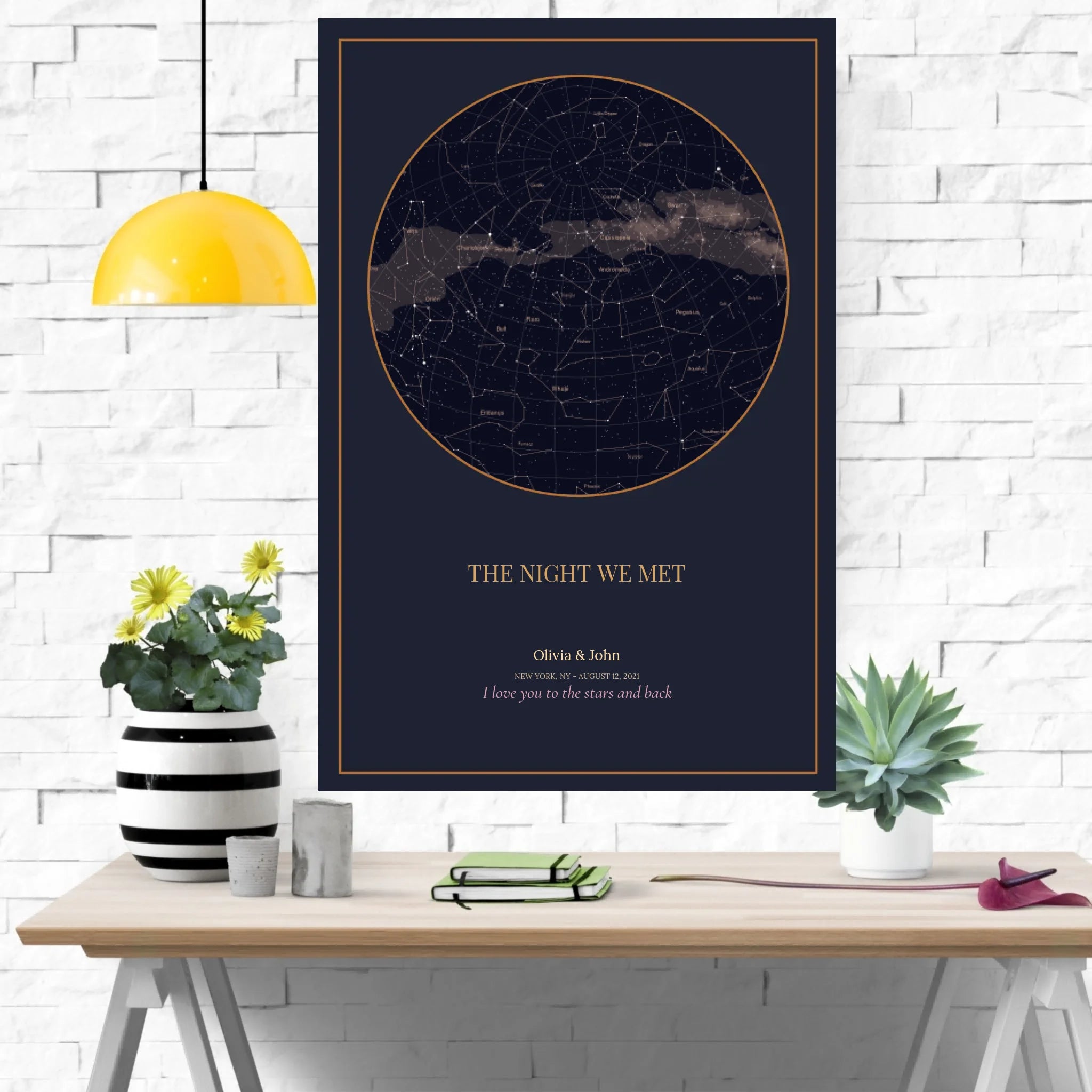 White Brick Wall Mockup Frame Quote Instagram Post